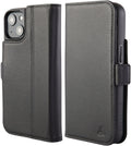 Genuine Leather Wallet Case for iPhone SE (2022/2020) – Flip Cover with Card Slots and Stand in Dappled Black