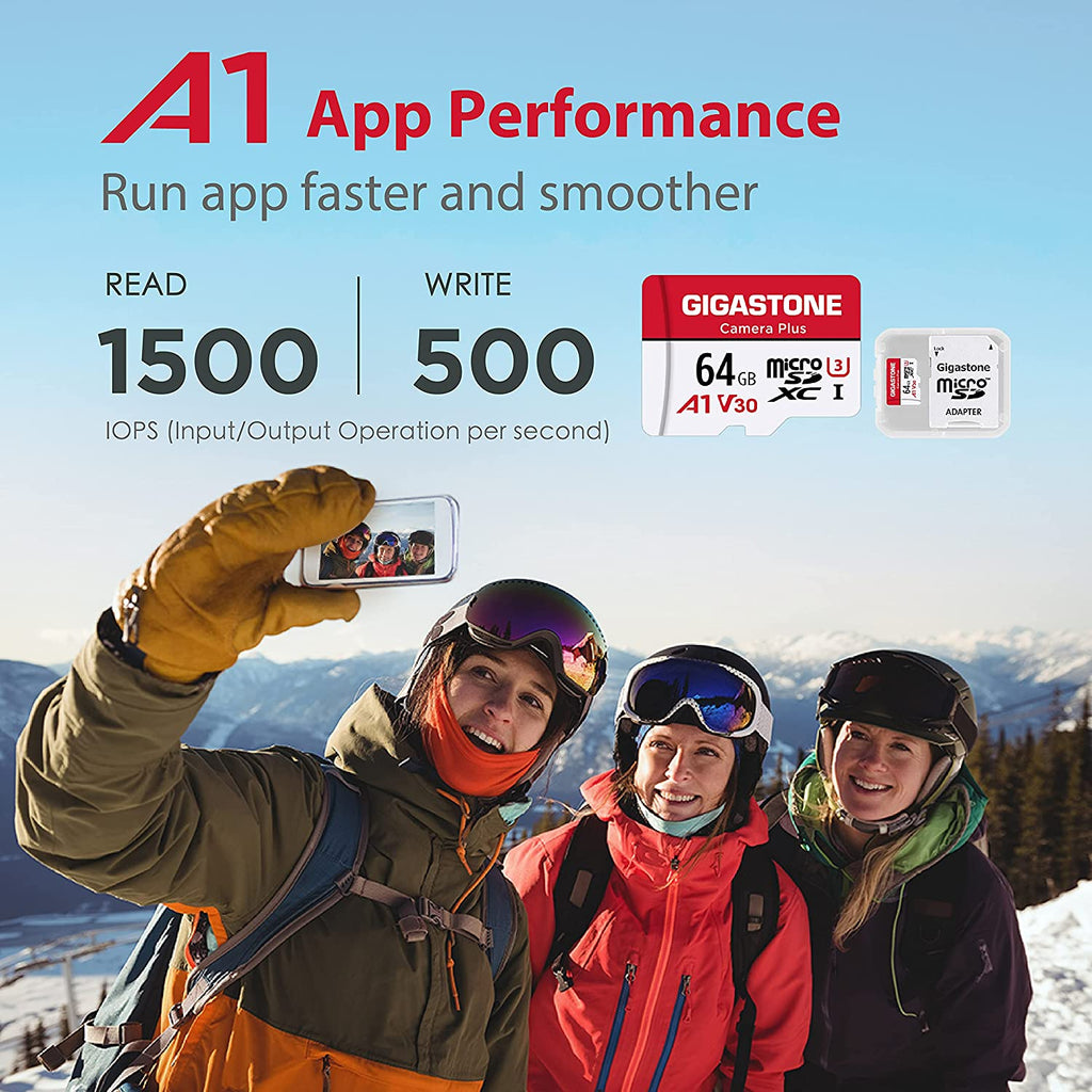 64GB Micro SD Card 2-Pack, UHS-I U3 A1 V30, 95MB/s, Ideal for Wyze Cam, Security Cameras, Smartphones, and Fire Tablets, Includes Adapter for 4K Video Recording