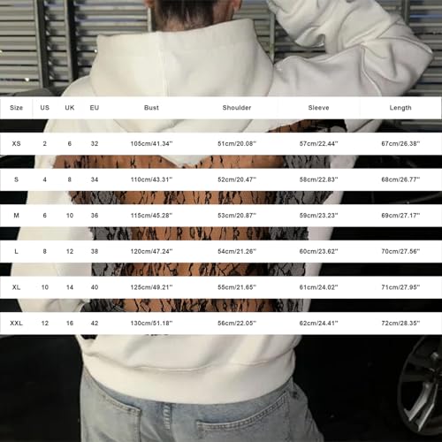 Womens Hoodies Backless See Through Sexy Hollow Mesh Back Oversized Long Sleeve Y2K Sweatshirts Streetwear Hoodie