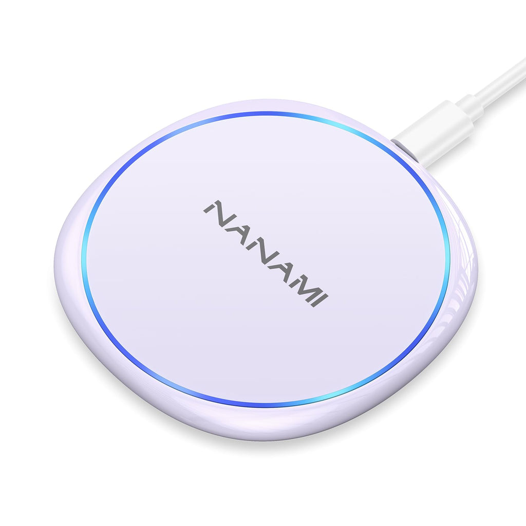 Fast Wireless Charger, NANAMI 15W Max Qi Charging Pad for iPhone 17/16/15 Pro Max/14/13/12 Mini/11/XR/XS/X/8, Fast Charge for Samsung Galaxy S25/S24/S23/S22 Ultra/S21/S20 fe/S10,Pixel 6,AirPods Pro/3