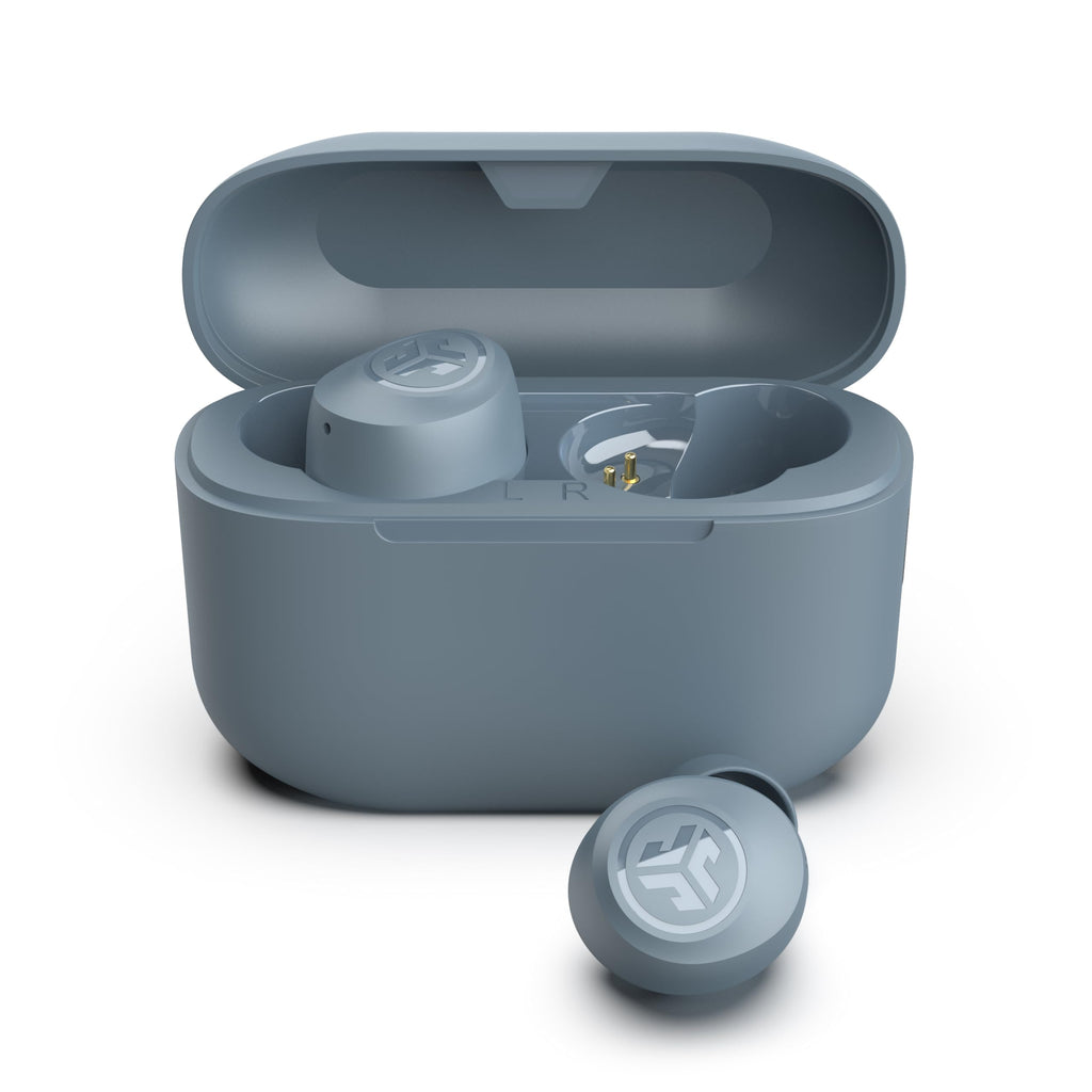 JLab Go Air Pop+ True Wireless Earbuds, in Ear Headphones, Bluetooth Earphones, 35H Playtime Ear Buds, Bluetooth Earbuds with Microphone, USB-C Charging Case, Dual Connect, EQ3 Sound, Light Blue