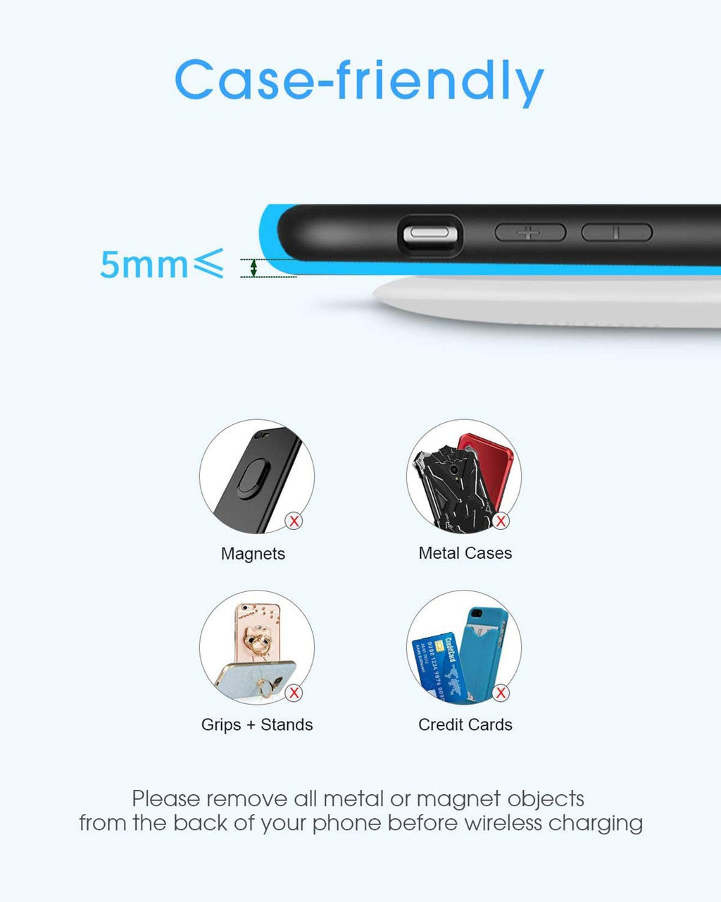 Fast Wireless Charger, NANAMI 15W Max Qi Charging Pad for iPhone 17/16/15 Pro Max/14/13/12 Mini/11/XR/XS/X/8, Fast Charge for Samsung Galaxy S25/S24/S23/S22 Ultra/S21/S20 fe/S10,Pixel 6,AirPods Pro/3