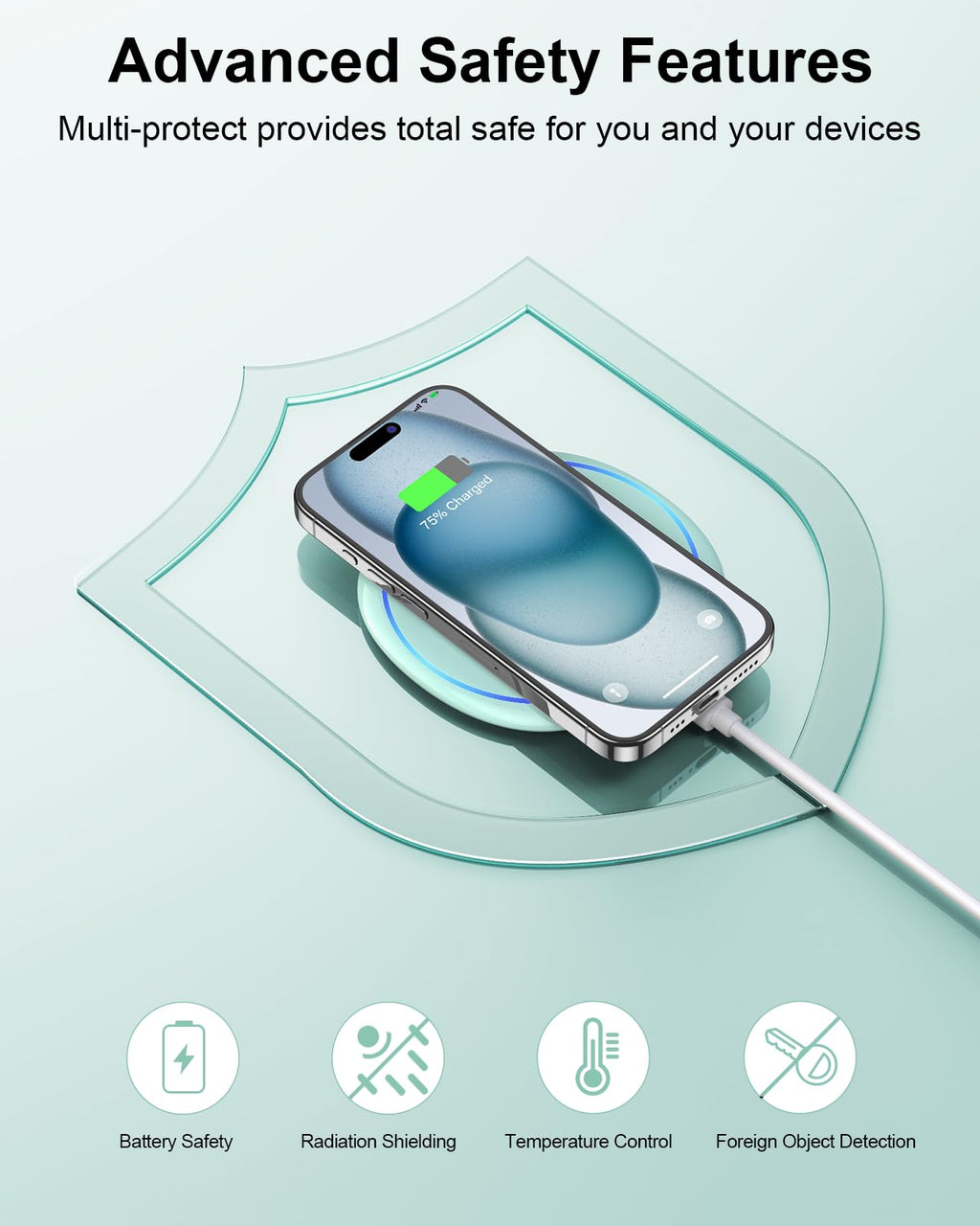 Fast Wireless Charger, NANAMI 15W Max Qi Charging Pad for iPhone 17/16/15 Pro Max/14/13/12 Mini/11/XR/XS/X/8, Fast Charge for Samsung Galaxy S25/S24/S23/S22 Ultra/S21/S20 fe/S10,Pixel 6,AirPods Pro/3