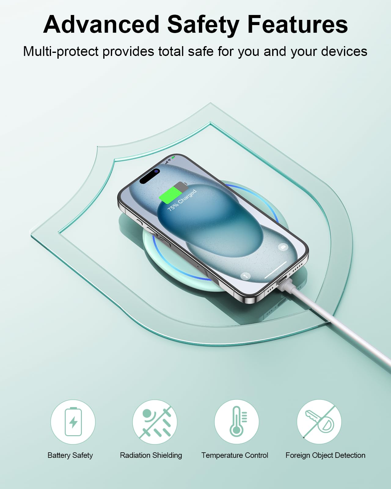 Fast Wireless Charger, NANAMI 15W Max Qi Charging Pad for iPhone 17/16/15 Pro Max/14/13/12 Mini/11/XR/XS/X/8, Fast Charge for Samsung Galaxy S25/S24/S23/S22 Ultra/S21/S20 fe/S10,Pixel 6,AirPods Pro/3