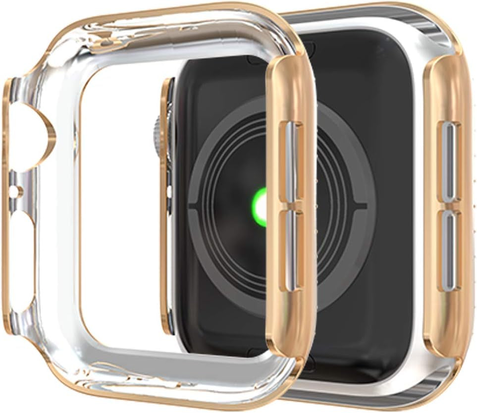 [5-Pack] Protector Case Compatible with Apple Watch Series 3 Series 2 Series 1 38Mm Cover, without Screen Film, Double Row Bling Crystal Diamonds Protective Cover Bumper Frame Accessories (38Mm)