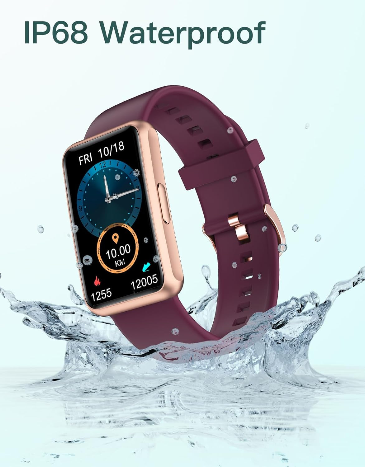 Fitness Tracker for Men and Women - Waterproof IP68 Fitness Watch with Full Touch Screen, Step and Calorie Counter, Sleep Tracker, and Alarm Clocks (Purple)