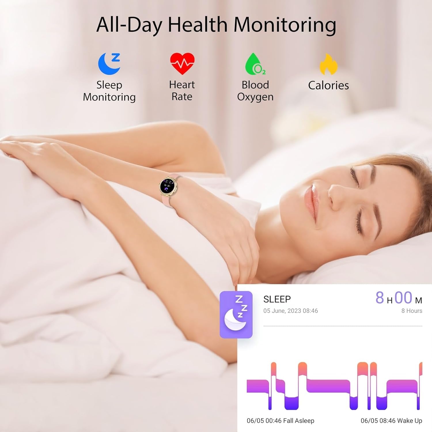 Smart Watches for Women (Answer/Make Calls), Fitness Watch with Heart Rate, Blood Oxygen, Sleep Tracker, Step Tracker, IP68 Waterproof Fitness Tracker, Smart Watch for Women for Iphone & Android