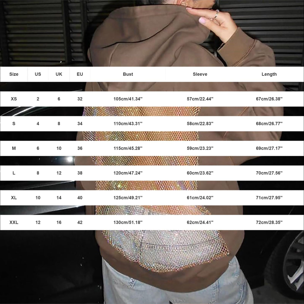 Womens Hoodies Backless See Through Sexy Hollow Mesh Back Oversized Long Sleeve Y2K Sweatshirts Streetwear Hoodie