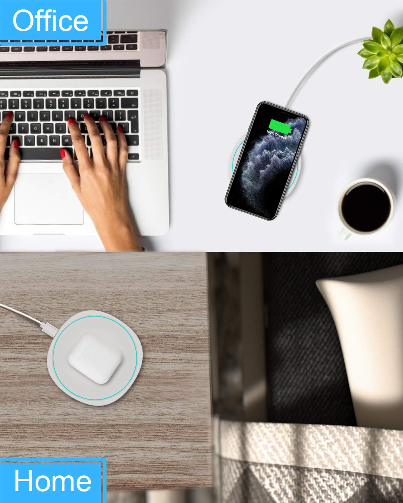 Fast Wireless Charger, NANAMI 15W Max Qi Charging Pad for iPhone 17/16/15 Pro Max/14/13/12 Mini/11/XR/XS/X/8, Fast Charge for Samsung Galaxy S25/S24/S23/S22 Ultra/S21/S20 fe/S10,Pixel 6,AirPods Pro/3