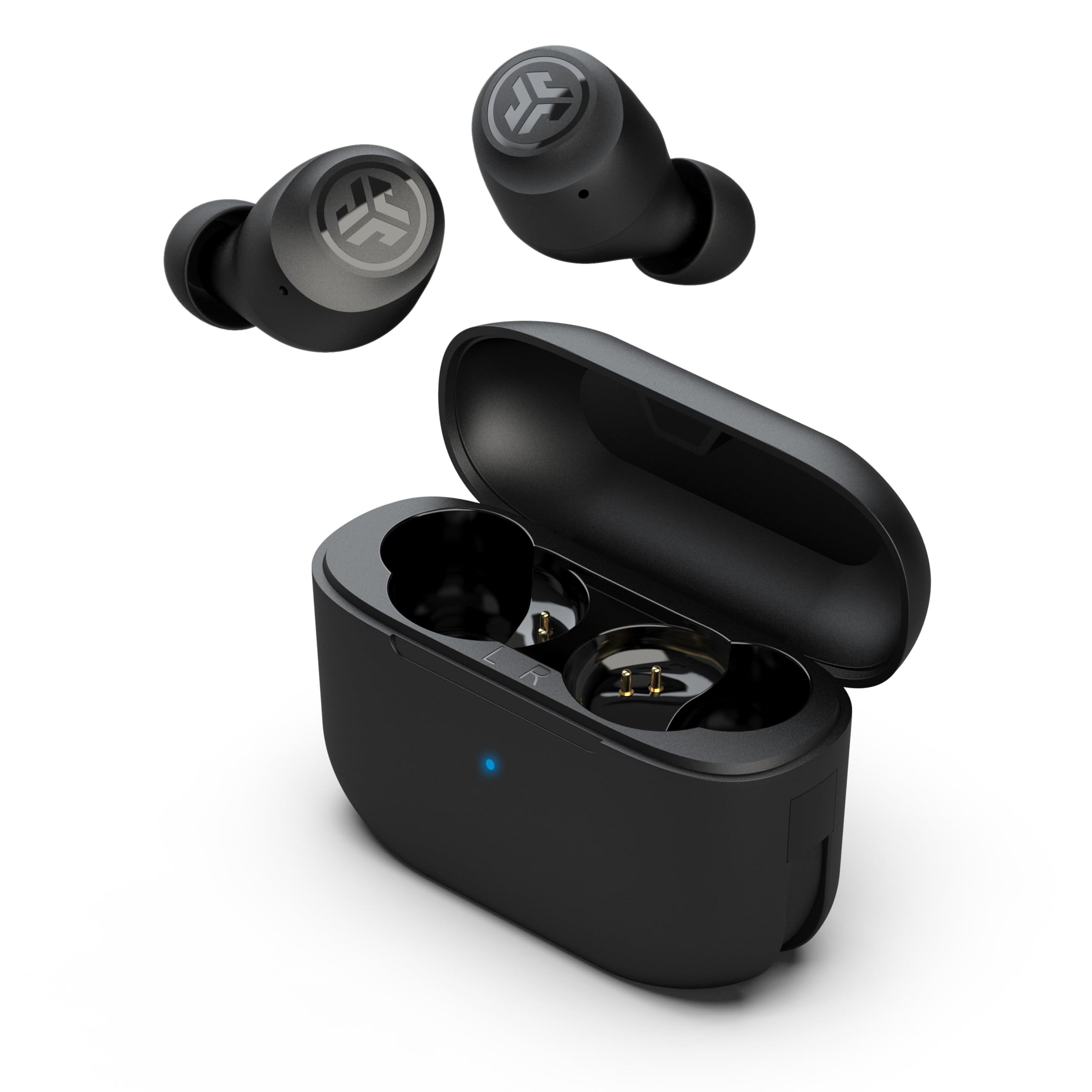 JLab Go Air Pop+ True Wireless Earbuds, in Ear Headphones, Bluetooth Earphones, 35H Playtime Ear Buds, Bluetooth Earbuds with Microphone, USB-C Charging Case, Dual Connect, EQ3 Sound, Light Blue