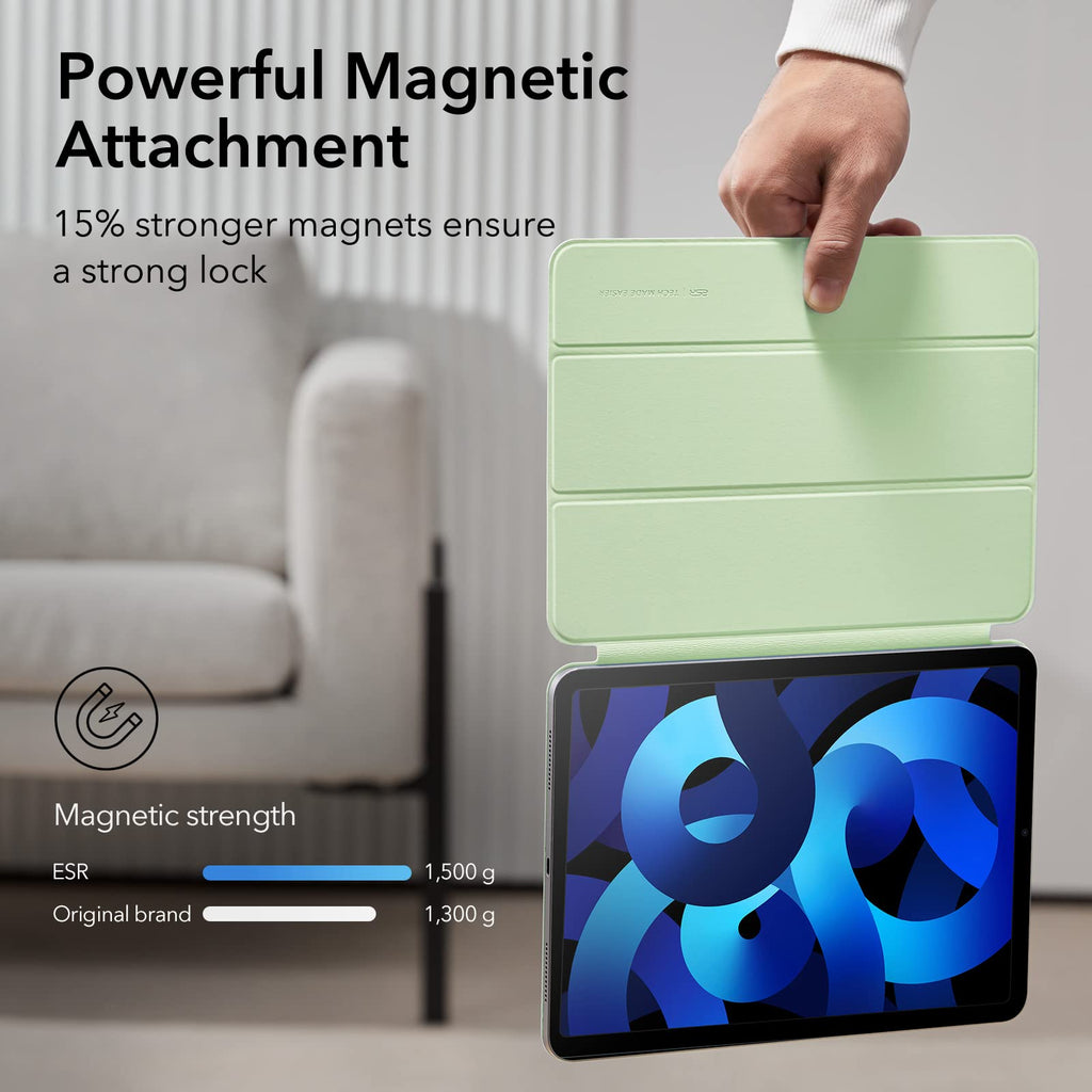 ESR for iPad Air 11 Inch Case M3/M2, iPad Air 7th/6th/5th/4th Gen (2025/2024/2022/2020), Powerful Magnetic Attachment, Slim Trifold Stand, Supports Pencil Pro&Pencil(USB-C), Durable Protection, Black