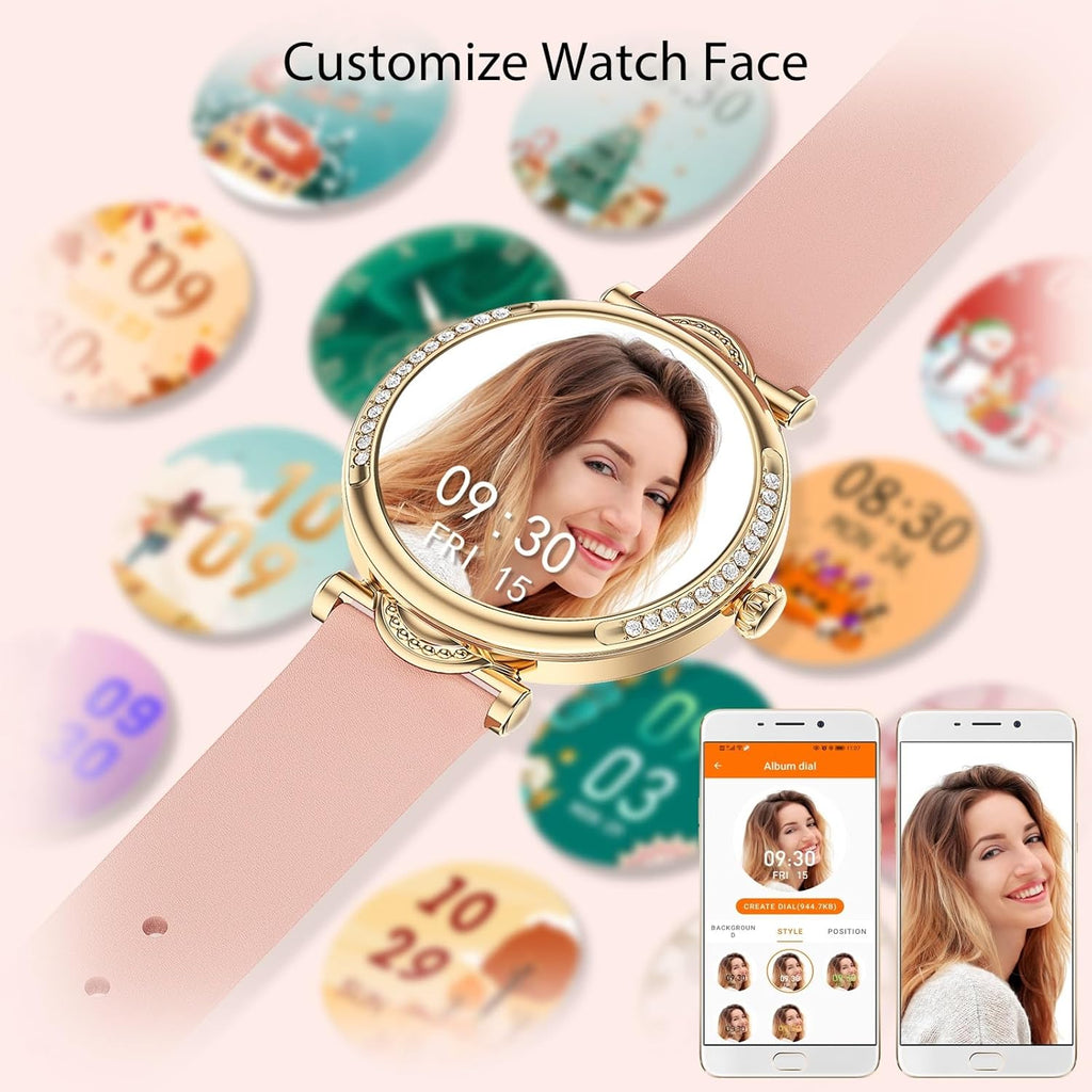 Smart Watches for Women (Answer/Make Calls), Fitness Watch with Heart Rate, Blood Oxygen, Sleep Tracker, Step Tracker, IP68 Waterproof Fitness Tracker, Smart Watch for Women for Iphone & Android