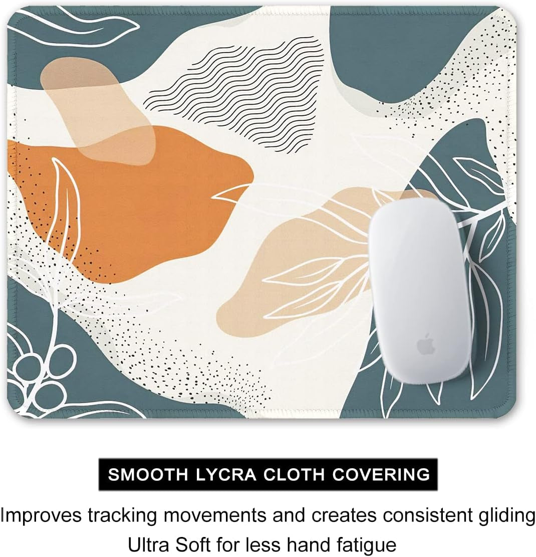 Mouse Pad, 12 X 10 in Abstract Art Theme Computer Mouse Pad for Desk, Premium-Textured Non-Slip Rubber Stitched Edges Waterproof Square Mouse Mat for Gaming Work Wireless Mice, Blue