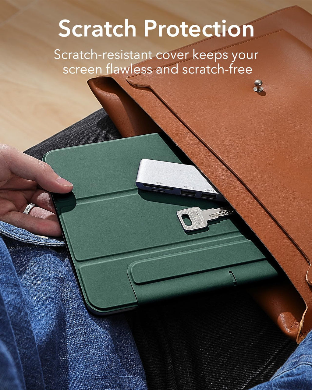 ESR for iPad Air 11 Inch Case M3/M2, iPad Air 7th/6th/5th/4th Gen (2025/2024/2022/2020), Powerful Magnetic Attachment, Slim Trifold Stand, Supports Pencil Pro&Pencil(USB-C), Durable Protection, Black