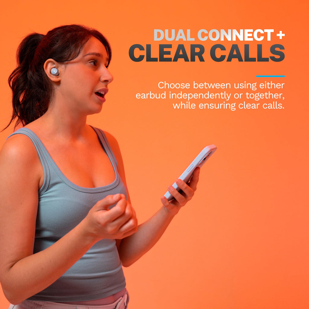 JLab Go Air Pop+ True Wireless Earbuds, in Ear Headphones, Bluetooth Earphones, 35H Playtime Ear Buds, Bluetooth Earbuds with Microphone, USB-C Charging Case, Dual Connect, EQ3 Sound, Light Blue