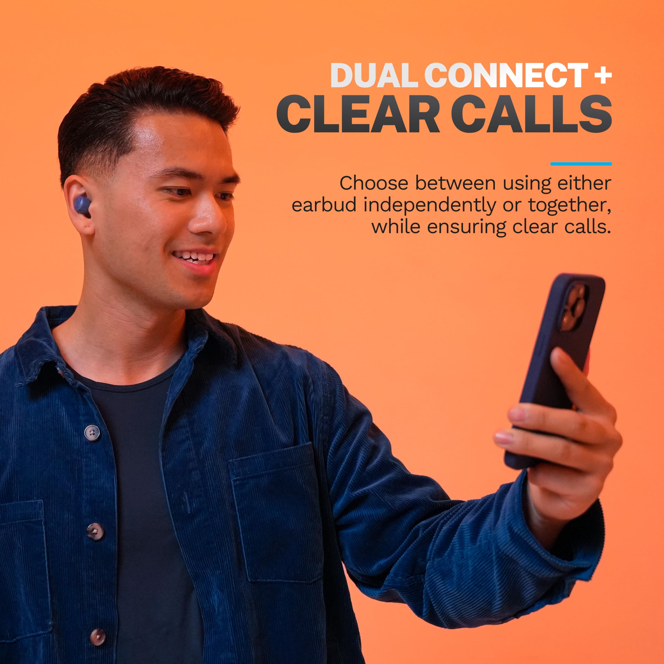 JLab Go Air Pop+ True Wireless Earbuds, in Ear Headphones, Bluetooth Earphones, 35H Playtime Ear Buds, Bluetooth Earbuds with Microphone, USB-C Charging Case, Dual Connect, EQ3 Sound, Light Blue