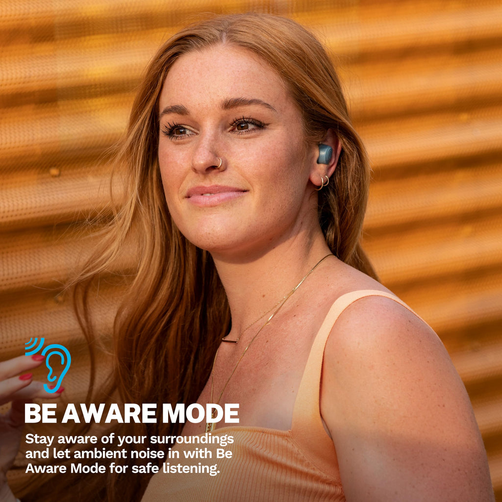 JLab Go Air Pop+ True Wireless Earbuds, in Ear Headphones, Bluetooth Earphones, 35H Playtime Ear Buds, Bluetooth Earbuds with Microphone, USB-C Charging Case, Dual Connect, EQ3 Sound, Light Blue