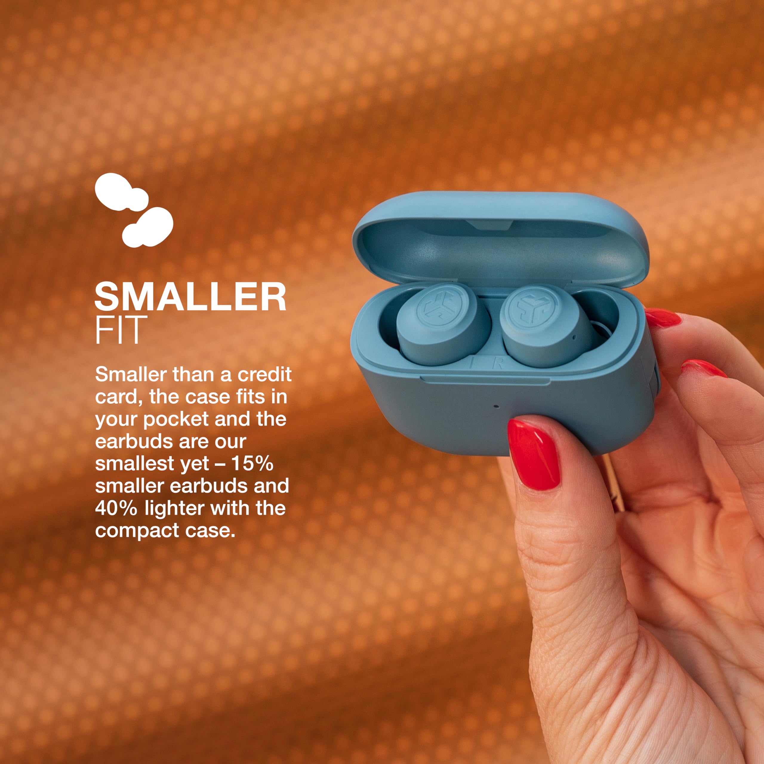 JLab Go Air Pop+ True Wireless Earbuds, in Ear Headphones, Bluetooth Earphones, 35H Playtime Ear Buds, Bluetooth Earbuds with Microphone, USB-C Charging Case, Dual Connect, EQ3 Sound, Light Blue