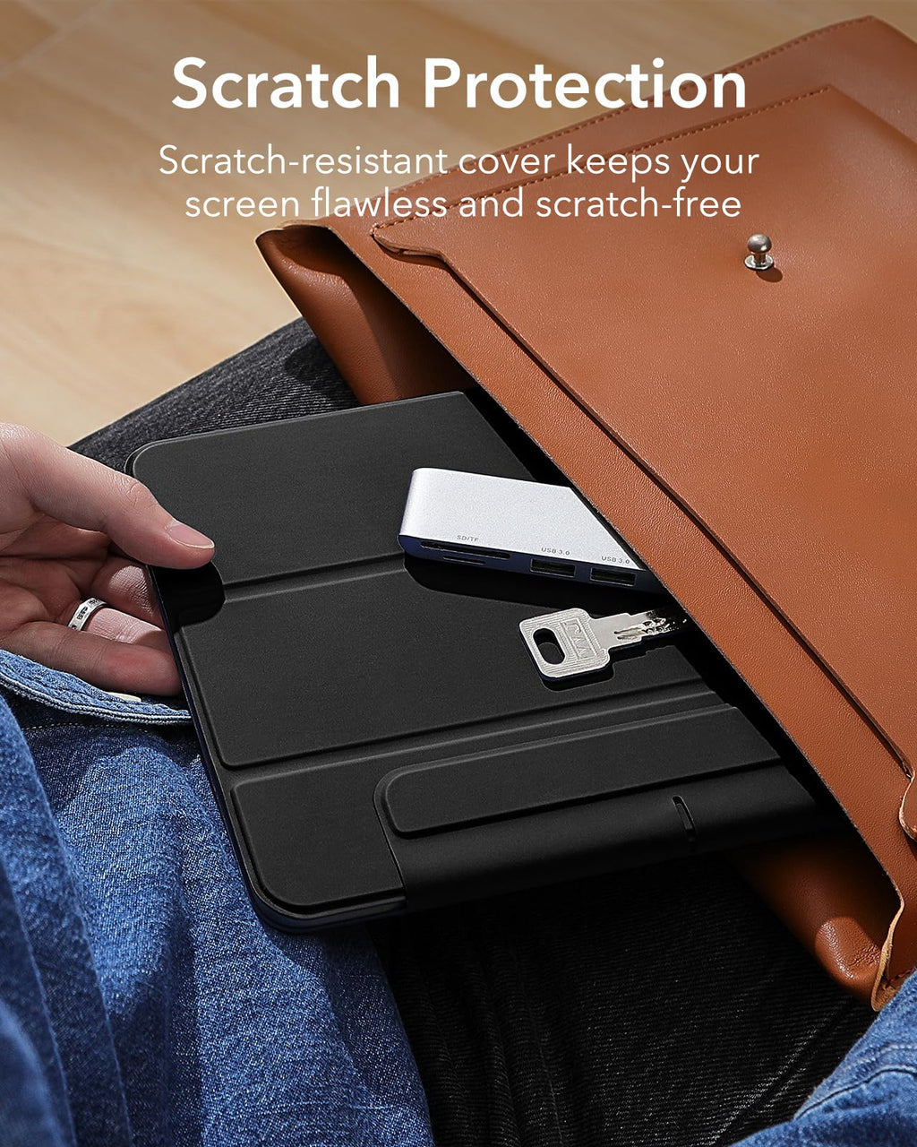 ESR for iPad Air 11 Inch Case M3/M2, iPad Air 7th/6th/5th/4th Gen (2025/2024/2022/2020), Powerful Magnetic Attachment, Slim Trifold Stand, Supports Pencil Pro&Pencil(USB-C), Durable Protection, Black