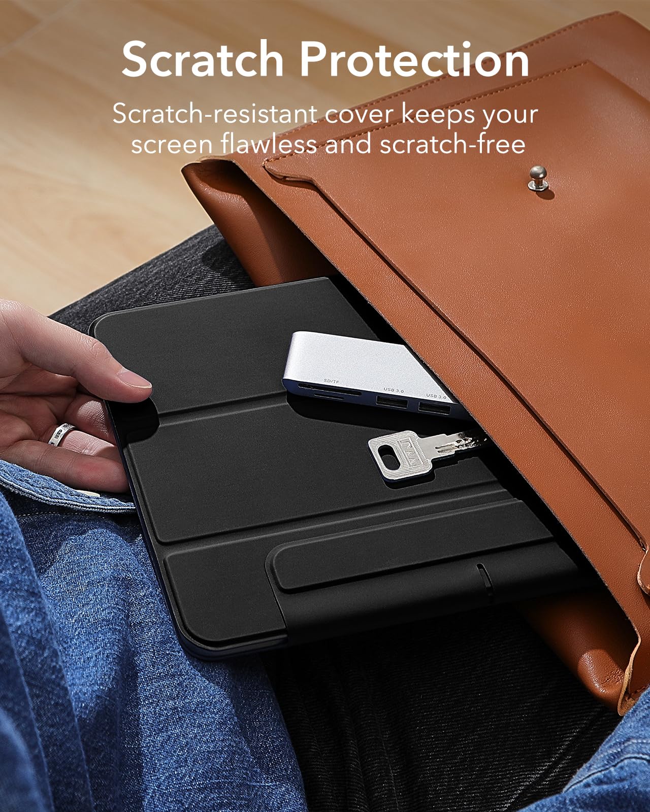 ESR for iPad Air 11 Inch Case M3/M2, iPad Air 7th/6th/5th/4th Gen (2025/2024/2022/2020), Powerful Magnetic Attachment, Slim Trifold Stand, Supports Pencil Pro&Pencil(USB-C), Durable Protection, Black