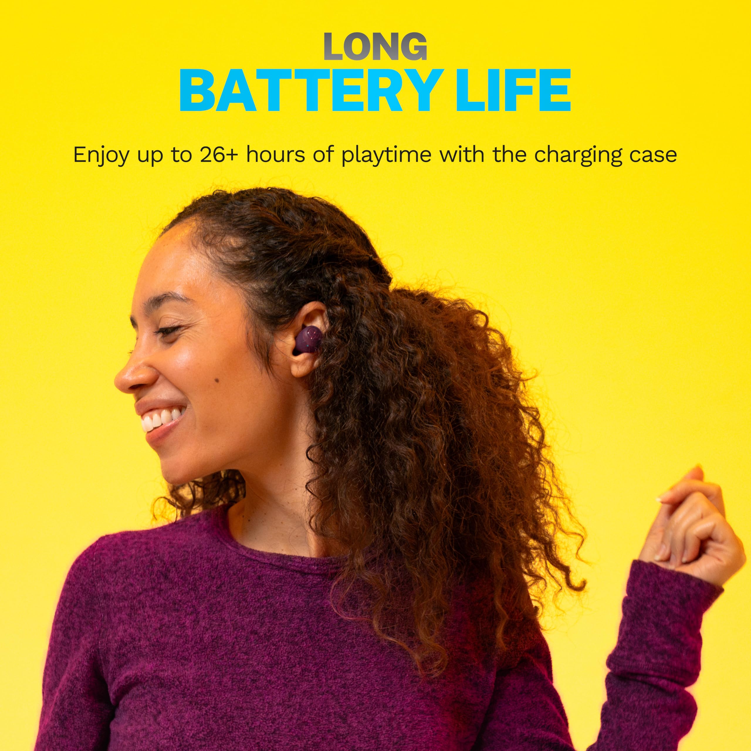 JLab Go Air Pop+ True Wireless Earbuds, in Ear Headphones, Bluetooth Earphones, 35H Playtime Ear Buds, Bluetooth Earbuds with Microphone, USB-C Charging Case, Dual Connect, EQ3 Sound, Light Blue