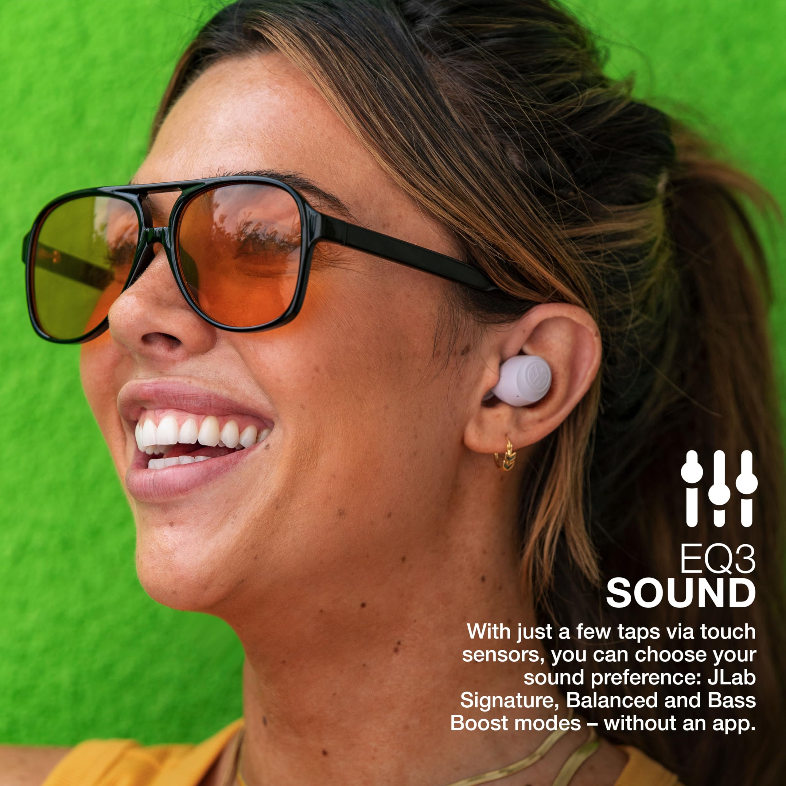 JLab Go Air Pop+ True Wireless Earbuds, in Ear Headphones, Bluetooth Earphones, 35H Playtime Ear Buds, Bluetooth Earbuds with Microphone, USB-C Charging Case, Dual Connect, EQ3 Sound, Light Blue