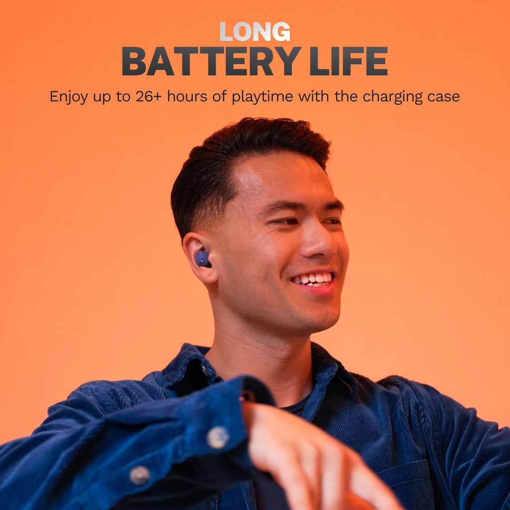 JLab Go Air Pop+ True Wireless Earbuds, in Ear Headphones, Bluetooth Earphones, 35H Playtime Ear Buds, Bluetooth Earbuds with Microphone, USB-C Charging Case, Dual Connect, EQ3 Sound, Light Blue