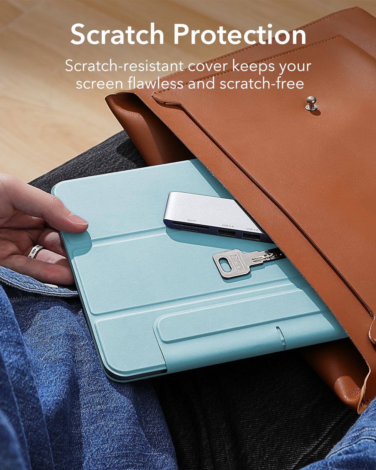 ESR for iPad Air 11 Inch Case M3/M2, iPad Air 7th/6th/5th/4th Gen (2025/2024/2022/2020), Powerful Magnetic Attachment, Slim Trifold Stand, Supports Pencil Pro&Pencil(USB-C), Durable Protection, Black