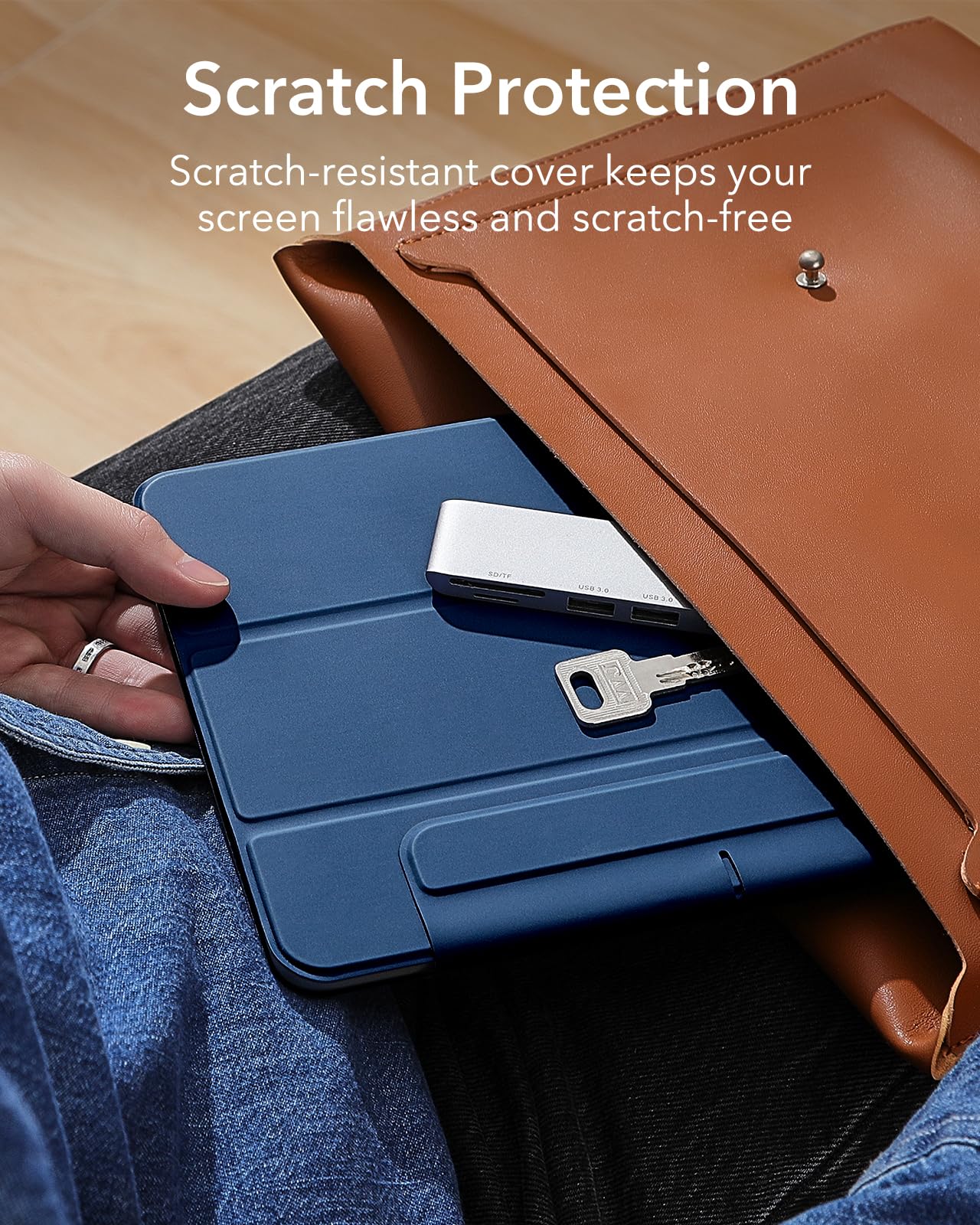 ESR for iPad Air 11 Inch Case M3/M2, iPad Air 7th/6th/5th/4th Gen (2025/2024/2022/2020), Powerful Magnetic Attachment, Slim Trifold Stand, Supports Pencil Pro&Pencil(USB-C), Durable Protection, Black