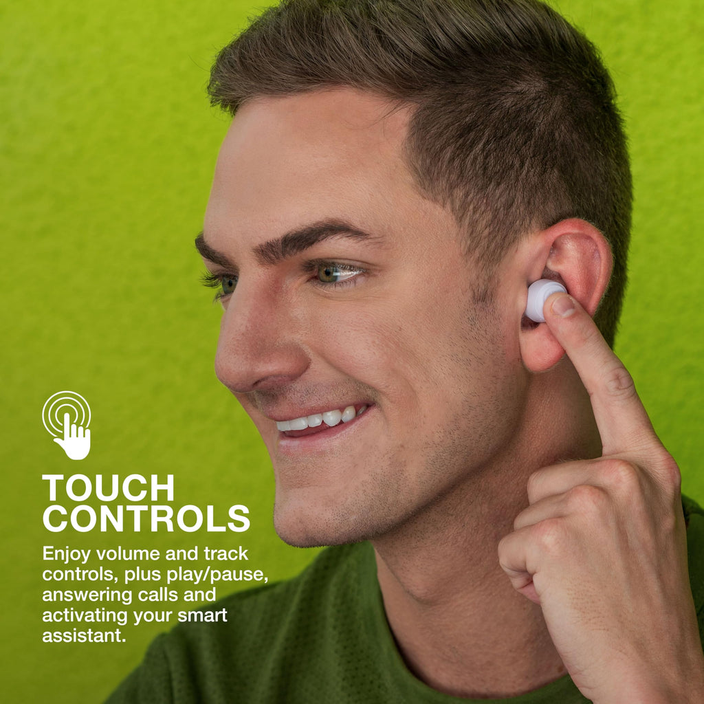 JLab Go Air Pop+ True Wireless Earbuds, in Ear Headphones, Bluetooth Earphones, 35H Playtime Ear Buds, Bluetooth Earbuds with Microphone, USB-C Charging Case, Dual Connect, EQ3 Sound, Light Blue