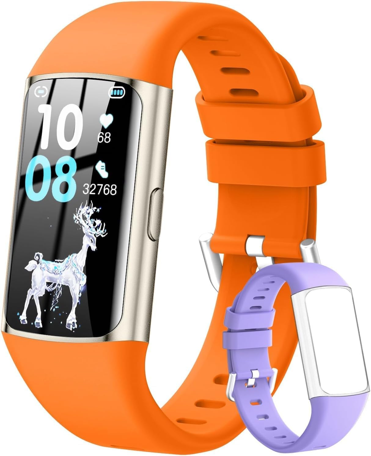 Fitness Tracker with 24/7 Heart Rate and Blood Pressure Monitor, Blood Oxygen, Sleep Tracker, Step Tracker, Calorie Counter, IP68 Waterproof Fitness Watch, Smart Watch for Iphone Android Compatible