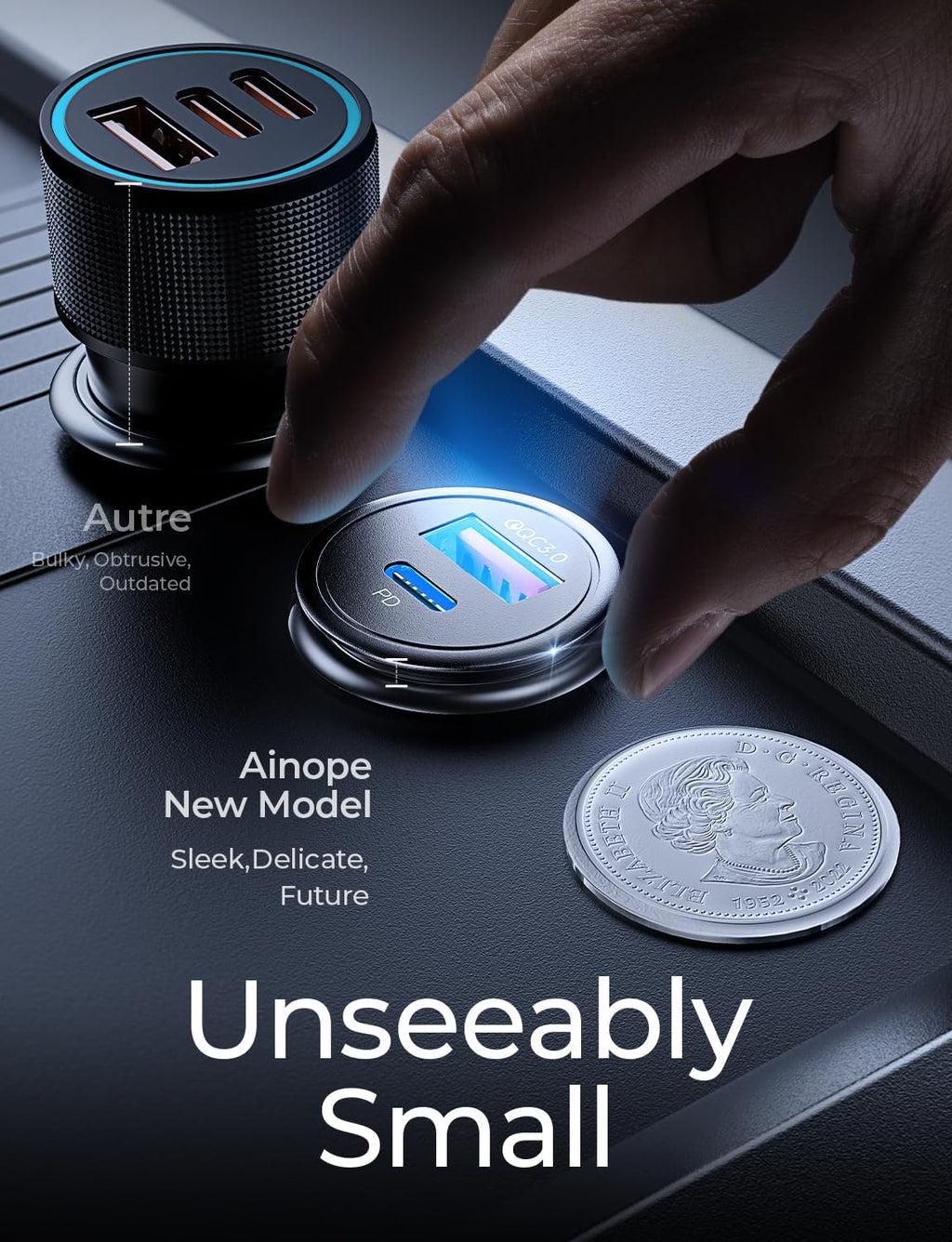 67.5W Car Charger USB C Fast Charge for Iphone 17 Pro, PD 45W USB C Car Charger Fast Charging【Mini & Metal】 Cigarette Lighter Adapter for Iphone 17 Pro Max 16 15 Air Samsung S25 Type C