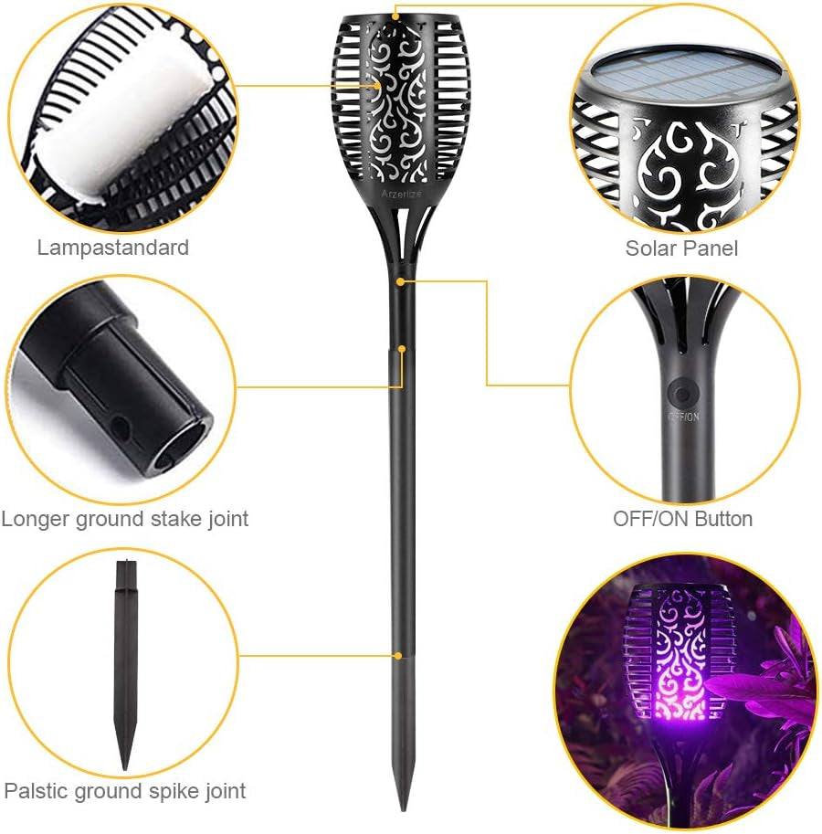 Solar Lights Outdoor, 4 Pack Premium 99 Leds Purple Halloween Decorations Solar Lights - IP65 Waterproof Garden Outdoor Decor for Halloween Yard Patio Porch