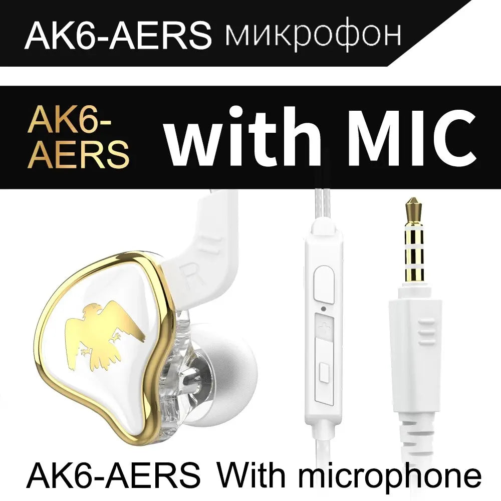 Newest QKZ AK6 Series 3.5mm In-Ear Earphone with Box Game Headset HIFI Bass Noise Cancelling Earbuds With Mic