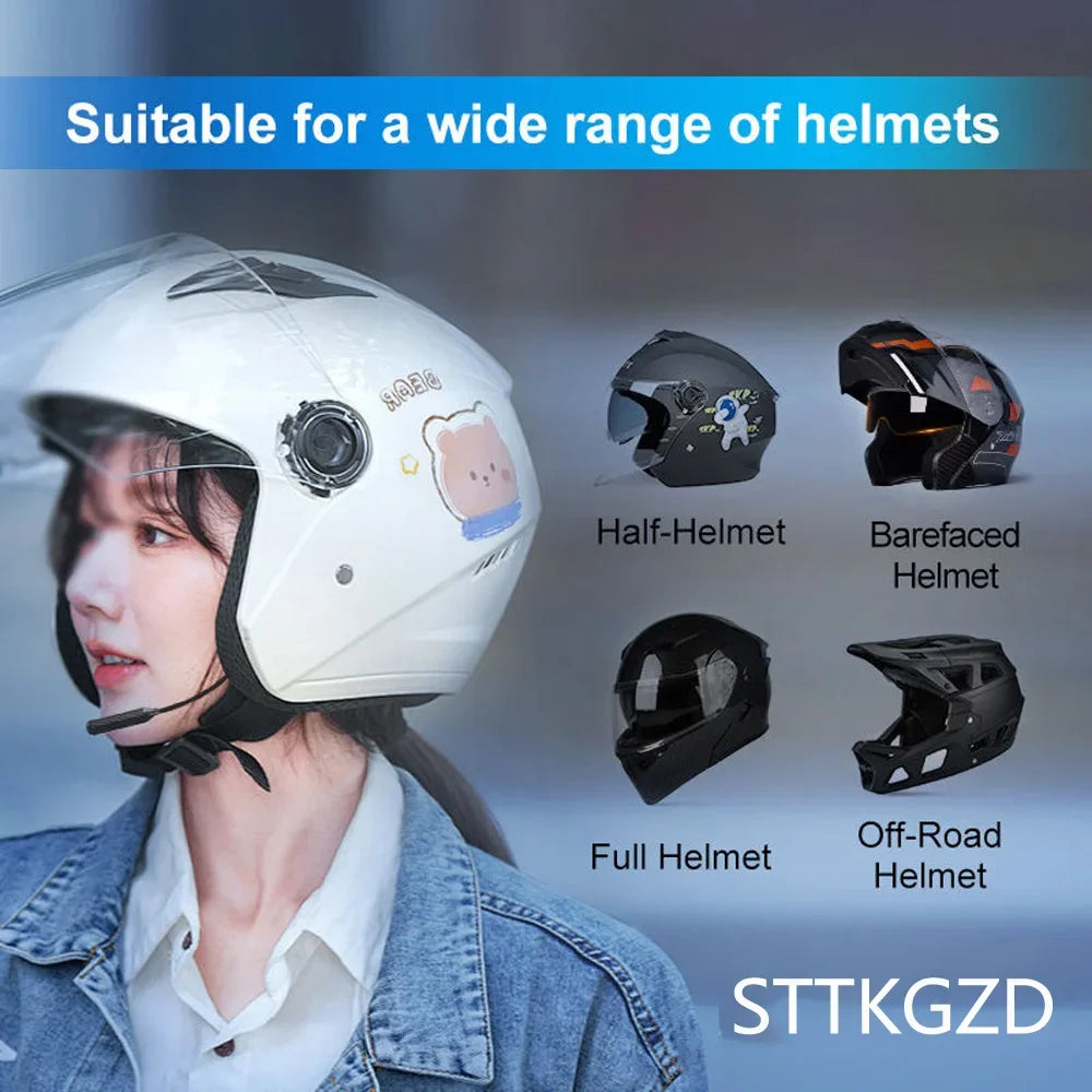 Bluetooth Motorcycle Helmet Headset Wireless Headphones With Microphone Earphone ENC Noise Cancelling Handsfree Talking Driving