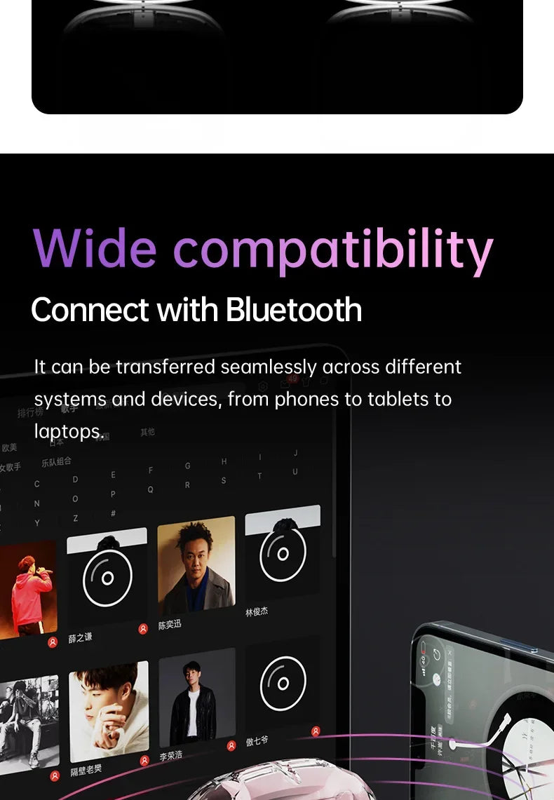 True Wireless Bluetooth Earbuds 5.4 Earphones ANC Noise Reduction Stereo Bass HD Mic Gamer Headset with LED Touch Screen Control