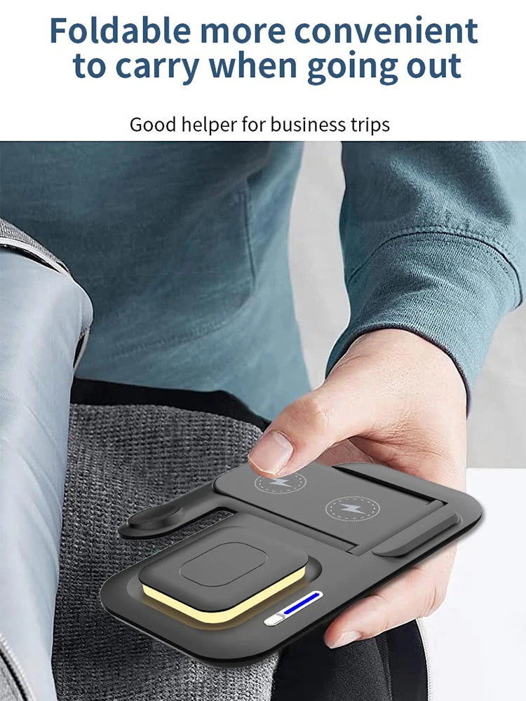 New 30W Charger Fast Smart Charging Multi Wireless 3 in 1 Foldable Wireless Charger Dock for iphone 17 16 15 14 Pro Max