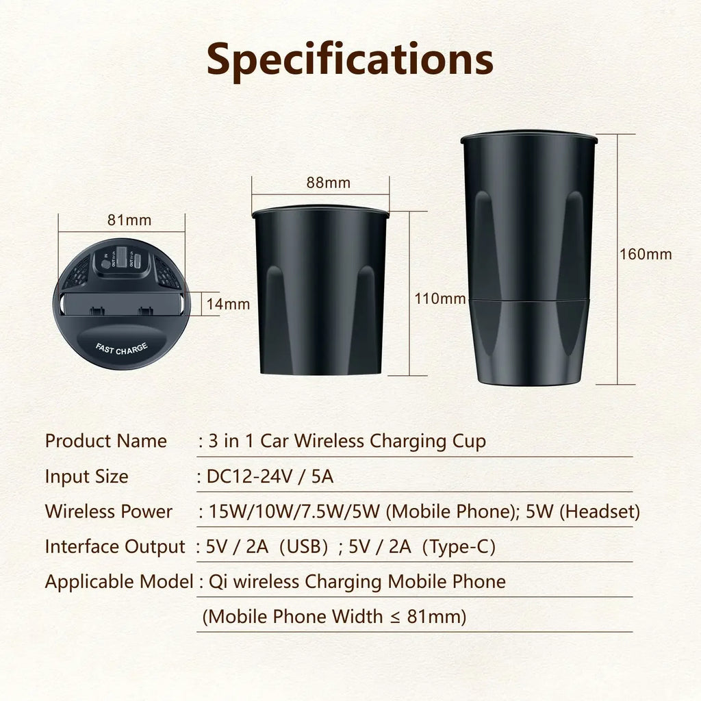 3in1 fast charging car charger 120w retractable cable and 2 USB ports