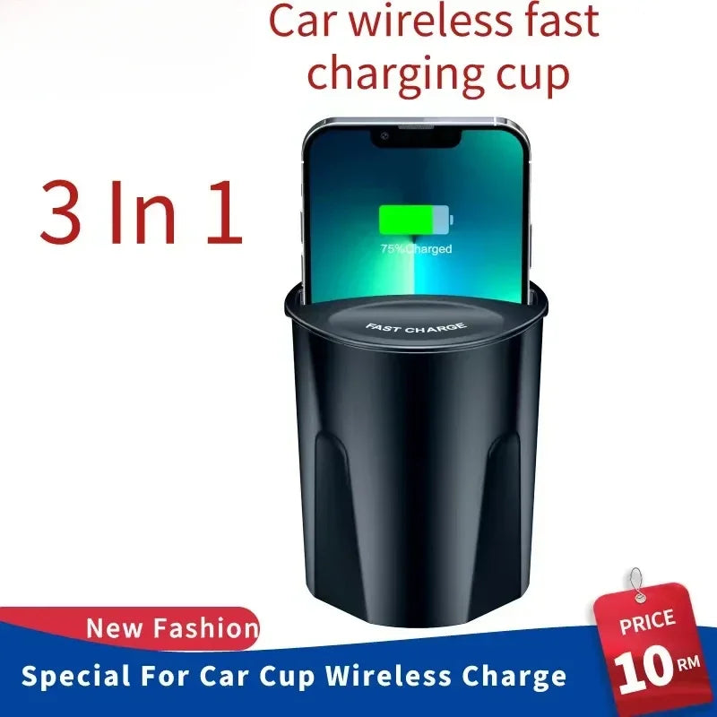 3in1 fast charging car charger 120w retractable cable and 2 USB ports