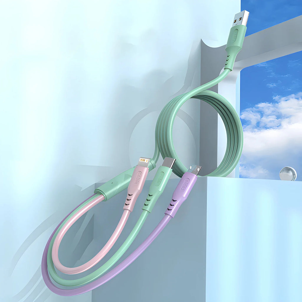 3 In 1 Fast Charging Cable For iPhone15 14 13 12 11 X Pro Max Micro USB Type-C Phone Charger USBC Data Cable