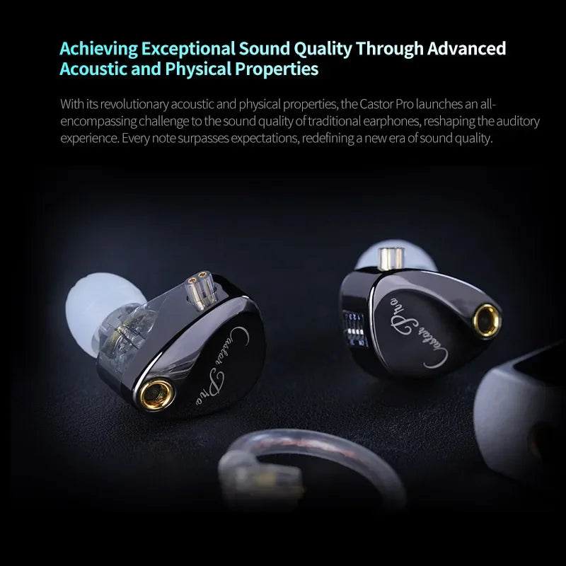 KZ Castor PRO Wired In-Ear Earphones Dynamic Drivers High-end Tunable Earphones HIFI Sound IEM Bass Headphones Gaming Headset