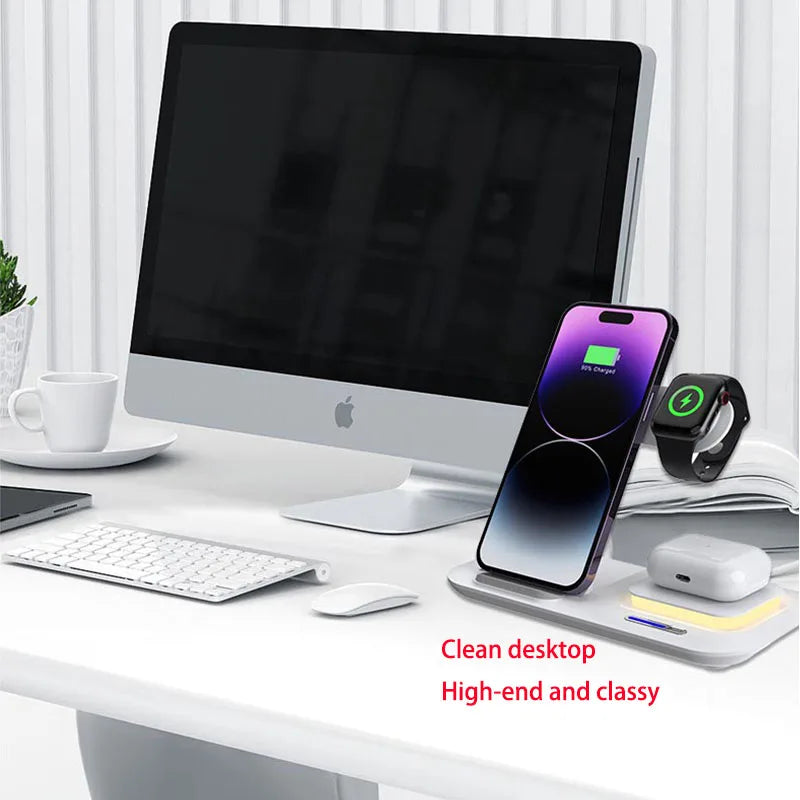 New 30W Charger Fast Smart Charging Multi Wireless 3 in 1 Foldable Wireless Charger Dock for iphone 17 16 15 14 Pro Max