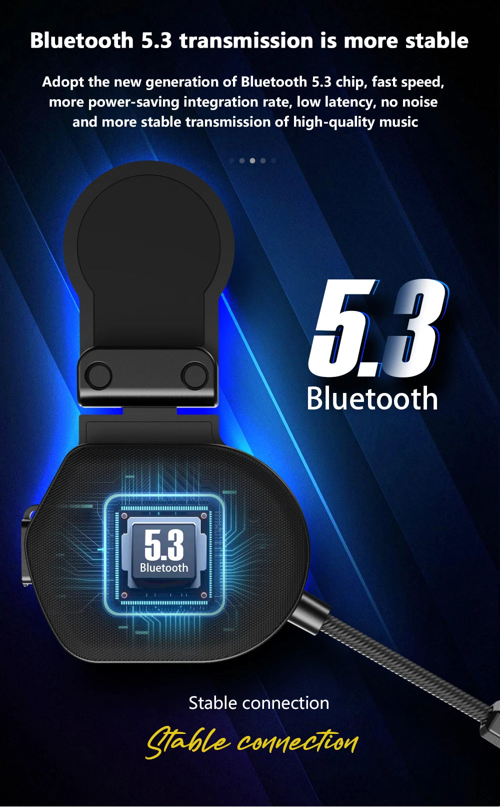 Motorcycle Bluetooth Headset Wireless Stereo Moto Helmet Headphones Music Player Handsfree Earphone with Clip Holder