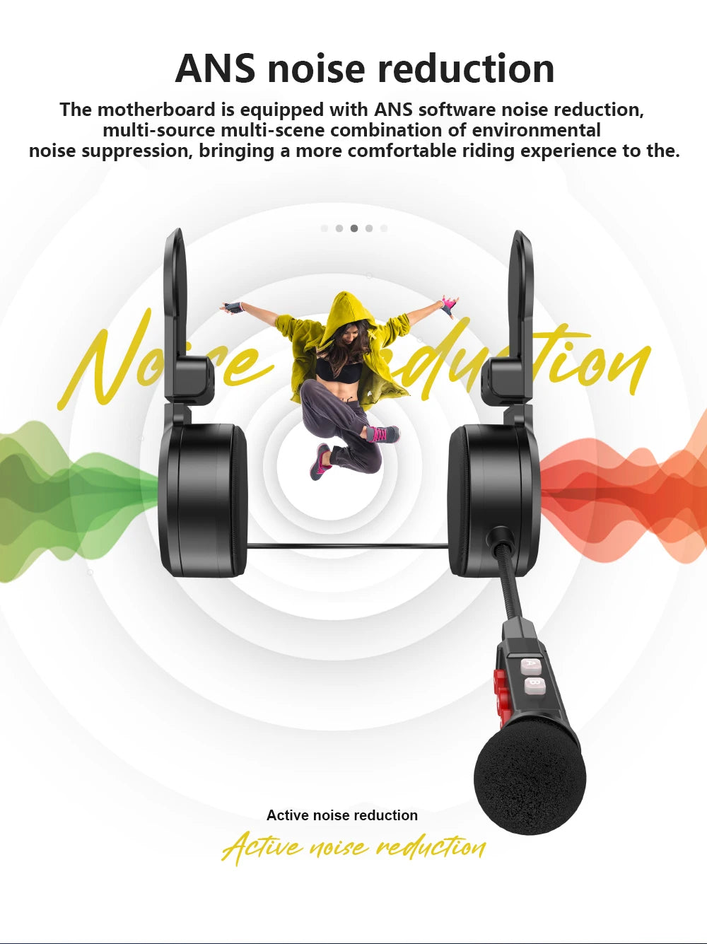 Motorcycle Bluetooth Headset Wireless Stereo Moto Helmet Headphones Music Player Handsfree Earphone with Clip Holder