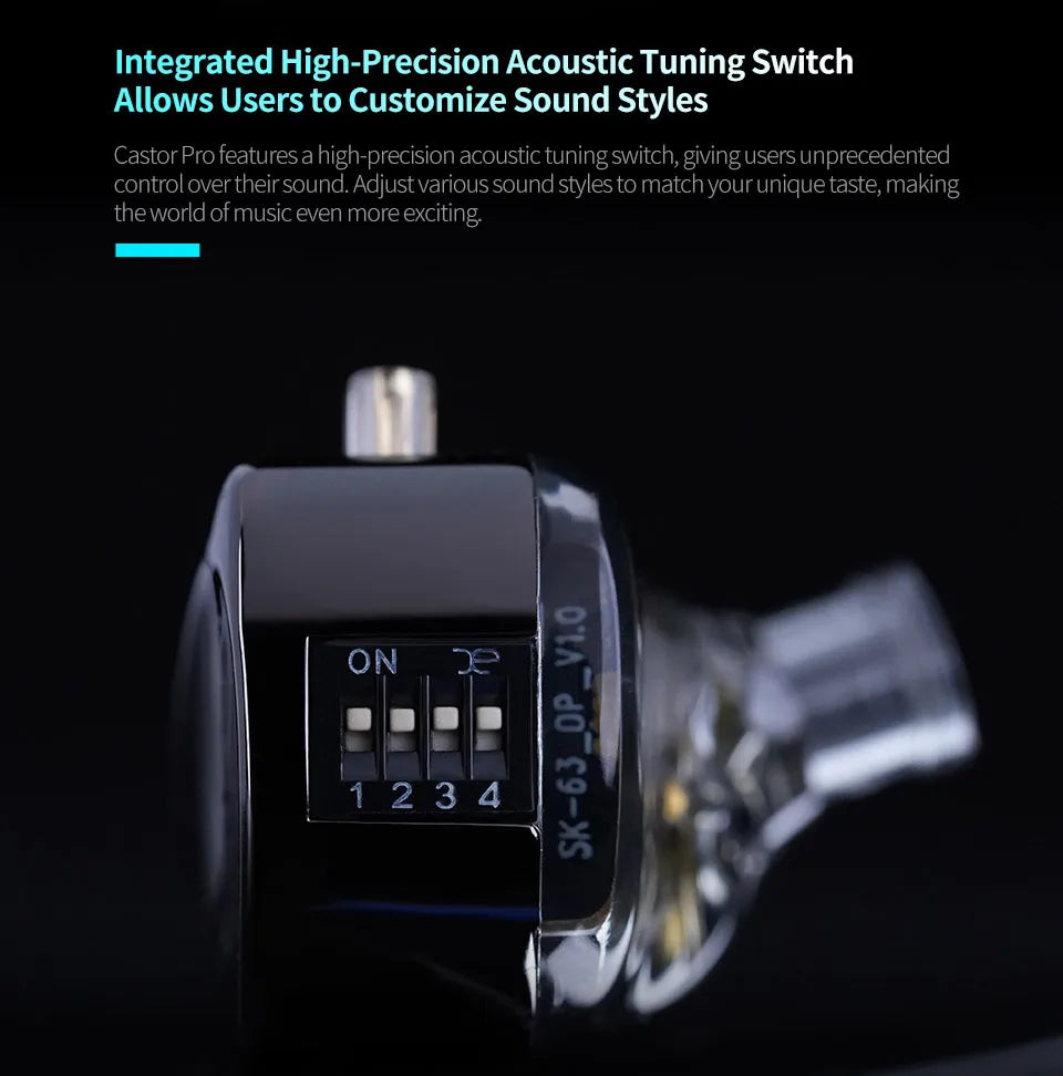 KZ Castor PRO Wired In-Ear Earphones Dynamic Drivers High-end Tunable Earphones HIFI Sound IEM Bass Headphones Gaming Headset