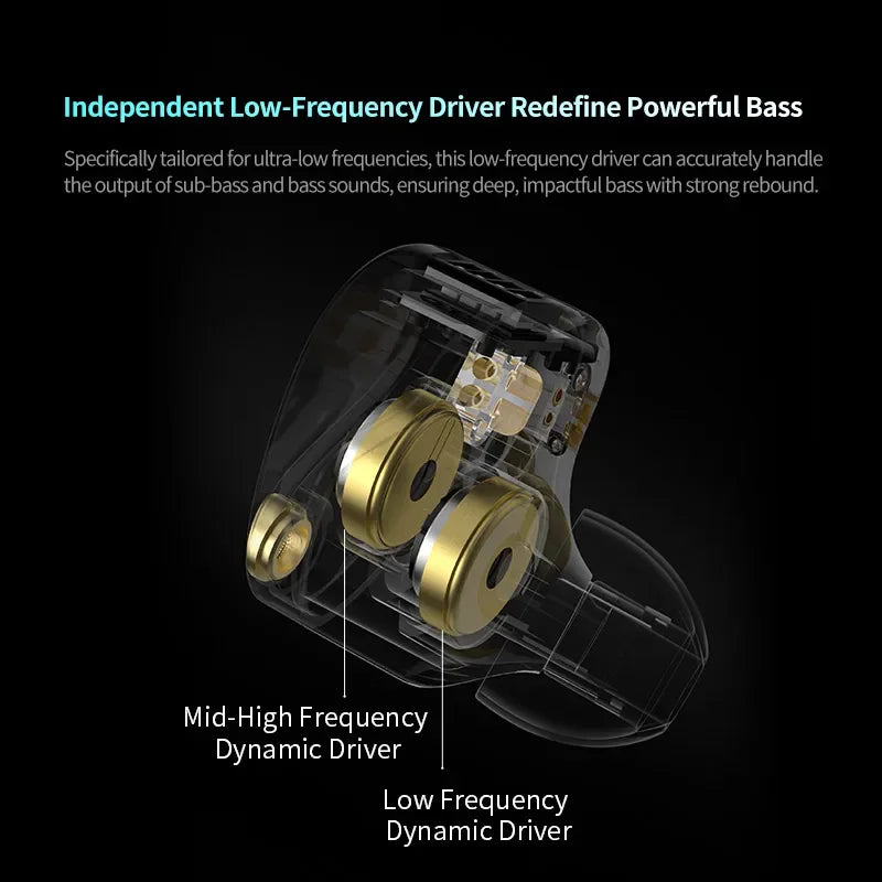 KZ Castor PRO Wired In-Ear Earphones Dynamic Drivers High-end Tunable Earphones HIFI Sound IEM Bass Headphones Gaming Headset