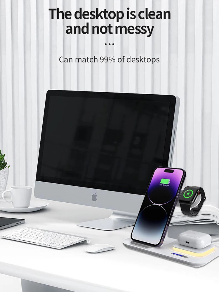 New 30W Charger Fast Smart Charging Multi Wireless 3 in 1 Foldable Wireless Charger Dock for iphone 17 16 15 14 Pro Max