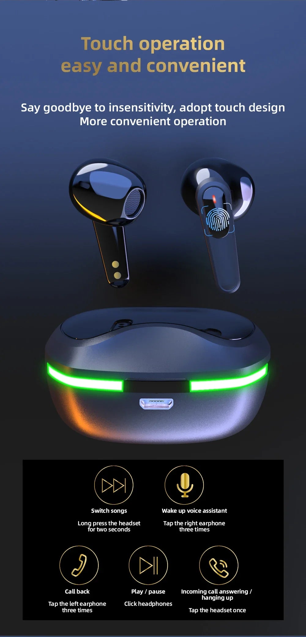 Wireless Bluetooth Headphones Dazzling Breath Light Noise Reduction Esports Wireless Headphones For Game  Music Headphones