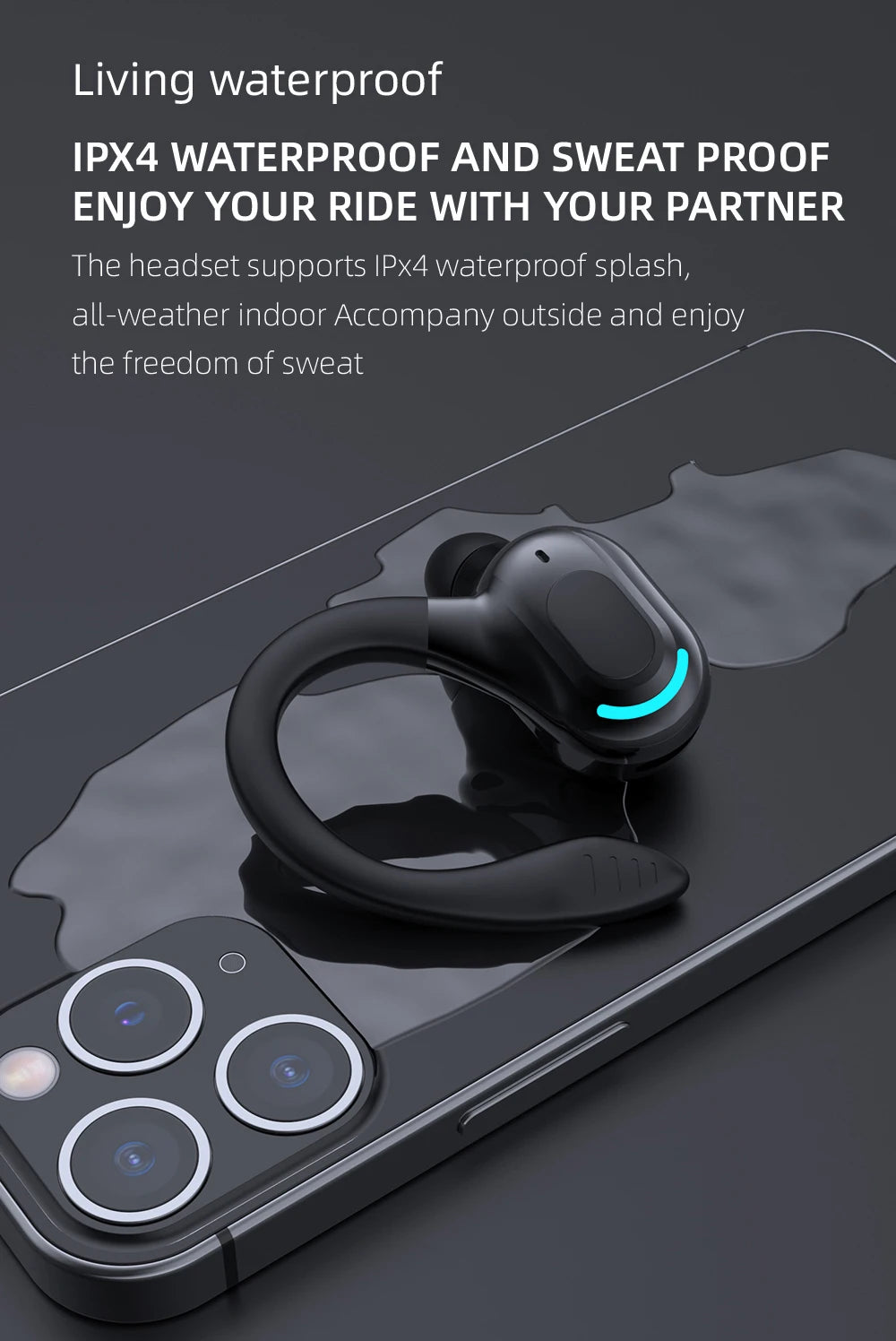 Bluetooth 5.2 Business Wireless Headphone Ear-Hook Mini HIFI Bass Noise Cancelling Earphone With Mic Earbuds Sport Game Headset