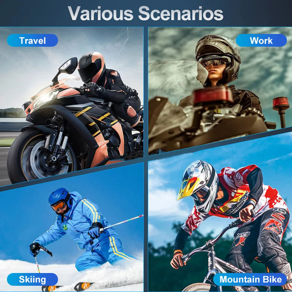 Bluetooth Motorcycle Helmet Headset Wireless Headphones With Microphone Earphone ENC Noise Cancelling Handsfree Talking Driving